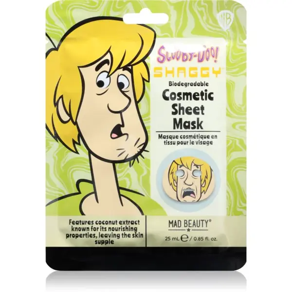 Mad Beauty Scooby Doo Shaggy plátenná maska s upokojujúcim účinkom 25 ml