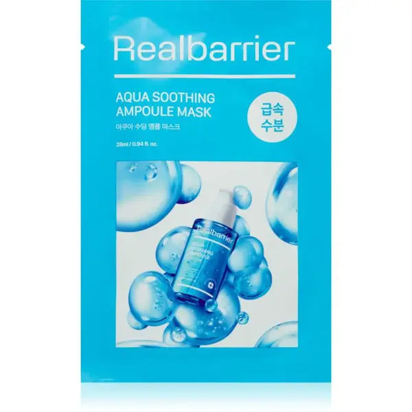 Real Barrier Aqua Soothing Ampoule Mask upokojujúca plátienková maska 28 ml