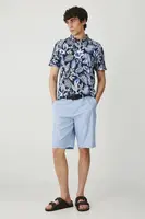 Šortky s příměsí lnu Medicine modrá barva