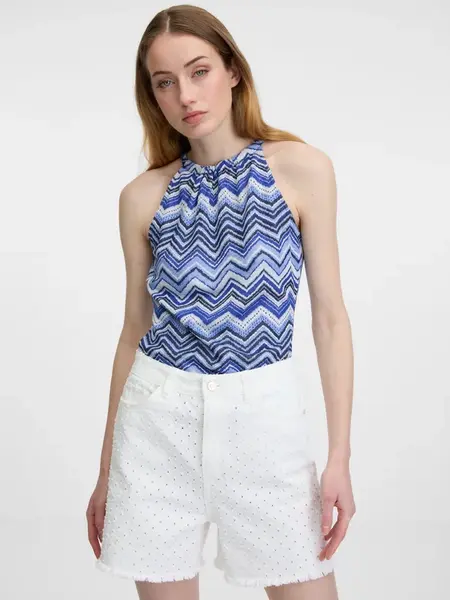 Orsay Blue Women's Patterned Tank Top - Women's