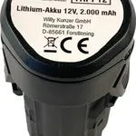Lithiová baterie 12V, 2000 mAh, pro elektrické nářadí Kunzer
