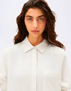 Armedangels Linen Blend Shirt Blouse 1609 oatmilk L