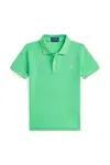 Dětská bavlněná polokošile Polo Ralph Lauren zelená barva, 322703632192