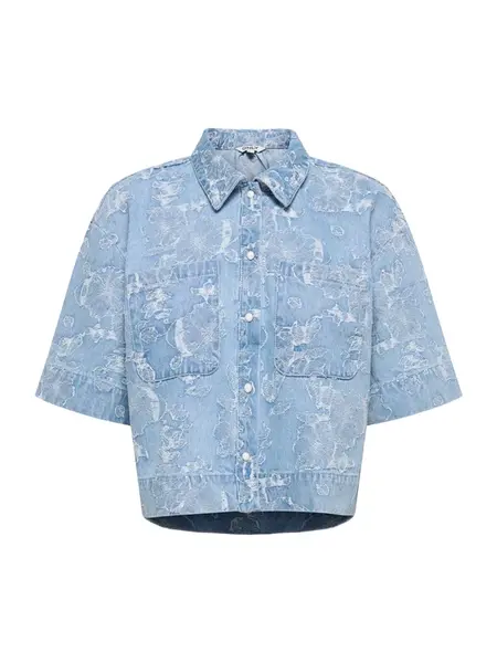 ONLY Blúzka 'ONLCleo-Aude'  modrá denim / biela