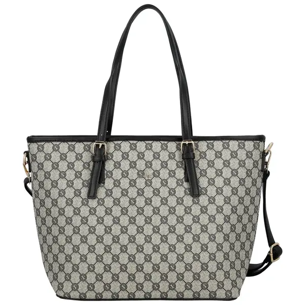 Trendy dámská koženková kabelka na rameno Elina, černobílá