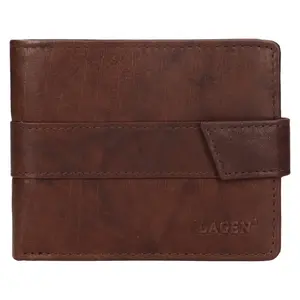 Pánská kožená peněženka Lagen Marian - tmavě hnědá