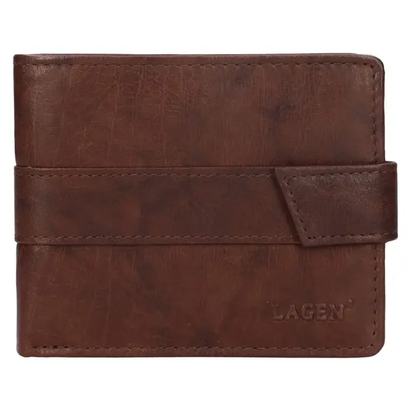 Pánská kožená peněženka Lagen Marian - tmavě hnědá