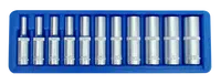 Hlavice 6-hranné prodloužené 1/4" 4-13mm 11ks SW-Stahl
