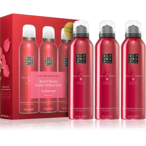 RITUALS The Ritual Of Ayurveda sprchová pěna výhodné balení 3x200 ml