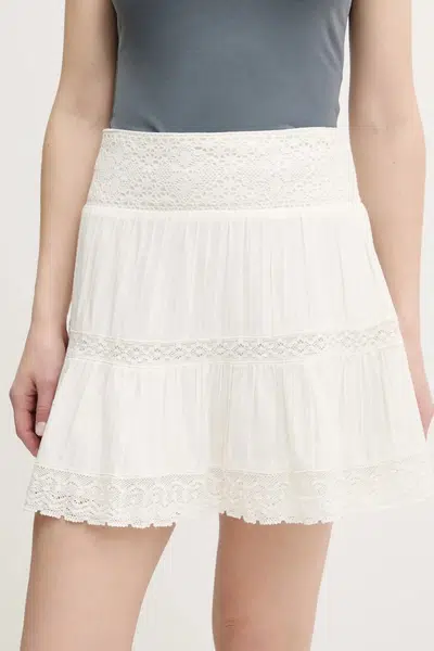 Sukně Superdry béžová barva, mini, áčková, W7210350A-71D