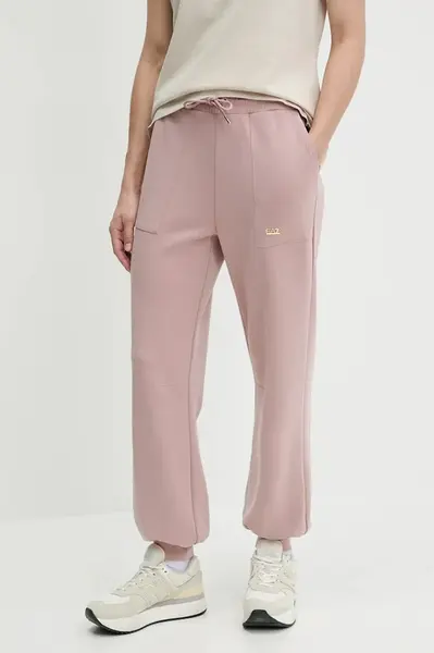 Tepláky EA7 Emporio Armani dámské, růžová barva, AF12643.7W000193