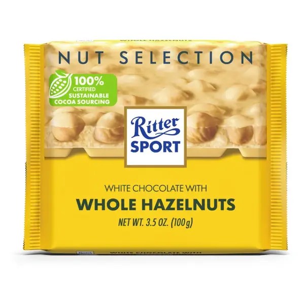 RITTER SPORT Bílá čokoláda s celými ořechy 100 g