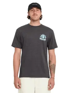 Volcom pánské tričko Solstice Hth Sst Heather Black | Černá | Velikost L
