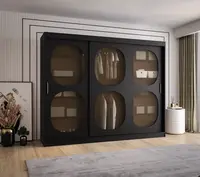 Šatní skříň Abi Bahrajn 2 Rozměry: 250 cm, Barva korpusu + barva dveří: Černá + Černá