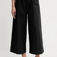 Bavlněné kalhoty Liu Jo dámské, černá barva, široké, high waist, WA5276.T3051