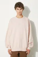 Bavlněná mikina Vans Premium Classics LX Crew Fleece pánská, růžová barva, hladká, VN000GBWBQL1