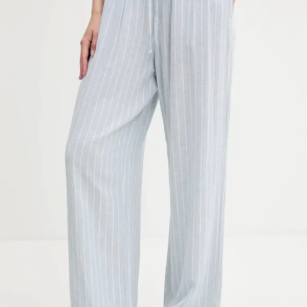 Lněné kalhoty Abercrombie & Fitch