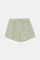 Dětské šortky s příměsí lnu Guess zelená barva, J5GD33 WG5G0