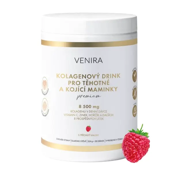 VENIRA Kolagénový drink pre tehotné a dojčiace mamičky malina 324 g