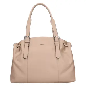 Elegantná dámska kožená kabelka Katana Karens - béžová