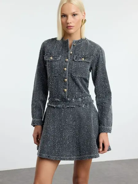 Trendyol Šaty  tmavosivá