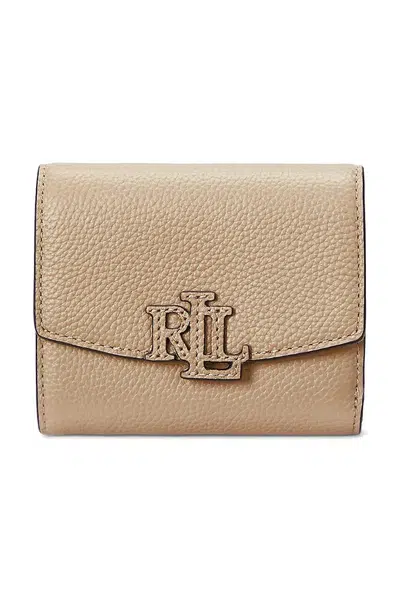 Kožená peněženka Lauren Ralph Lauren béžová barva, 432966782