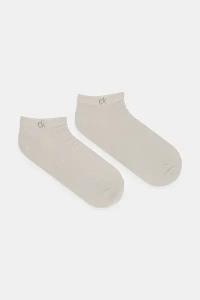 Ponožky Calvin Klein 2-pack pánské, béžová barva, 701233245