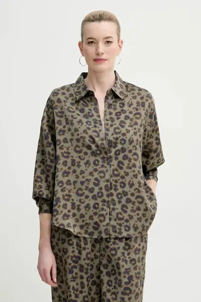 Košile BA&SH BILLIE dámská, šedá barva, relaxed, s klasickým límcem, 1E25BILL