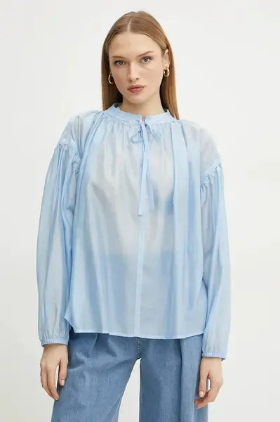 Halenka Ermanno Firenze dámská, modrá barva, hladká, 56TK021ES3