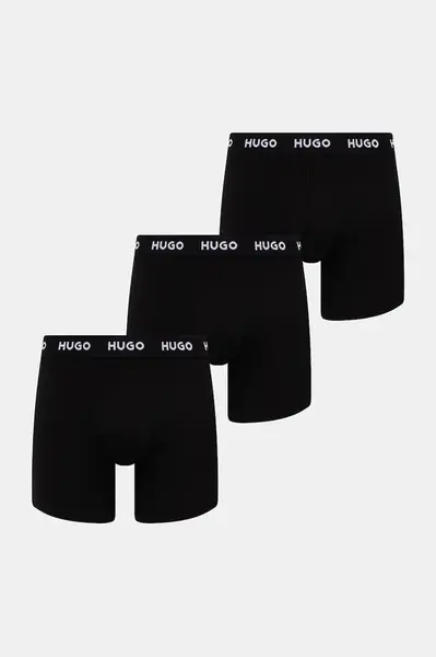 HUGO boxerky pánské bavlněné s elastanem BOXERBR TRIPLET PACK 3-pack