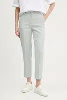 Kalhoty Abercrombie & Fitch dámské, zelená barva, jednoduché, high waist, KI156-5067