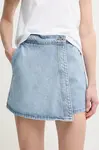 Džínová kalhotová sukně Pepe Jeans REGULAR SKORT HW modrá barva, high waist, PL801187NC9