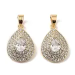 Brass & Clear Cubic Zirconia Pendants