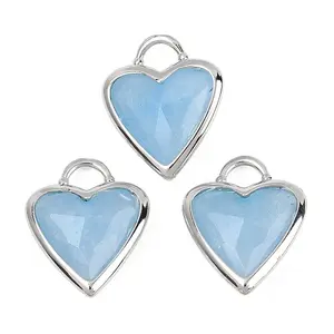 Natural White Jade Faceted Pendants