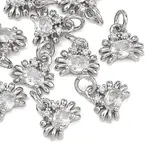 Brass Clear Cubic Zirconia Charms