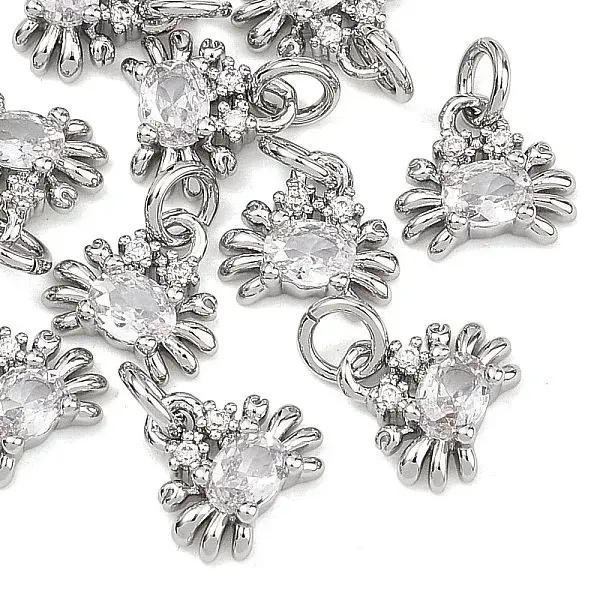 SHEGRACE Brass Clear Cubic Zirconia Charms