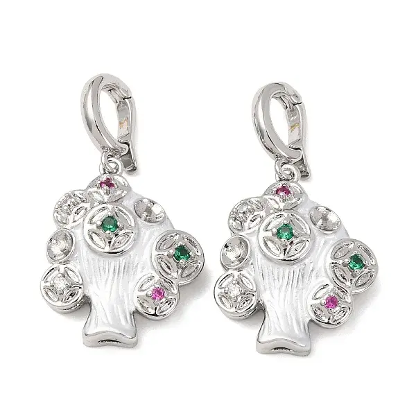 Brass Micro Pave Cubic Zirconia Peg Bails