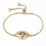 Adjustable Brass Micro Pave Cubic Zirconia Slider Bracelets