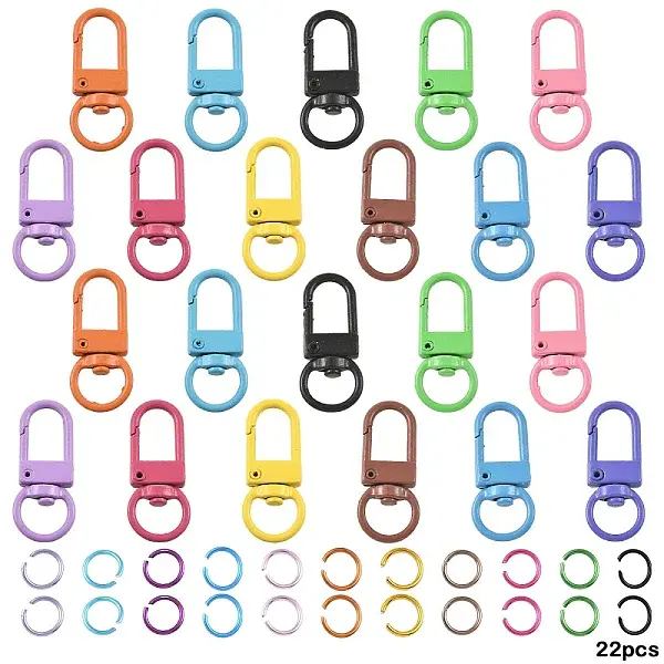 22Pcs Zinc Alloy Baking Paint Swivel Snap Hook Clasps