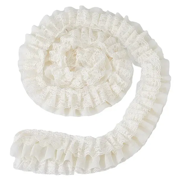 Three Layer Polyester Pleated Lace Trim