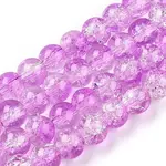 Baking Paint Crackle Glass Bead Strands