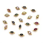 Real 18K Gold Plated Brass Micro Pave Cubic Zirconia Links Connectors