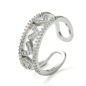 Brass Micro Pave Cubic Zirconia Ring