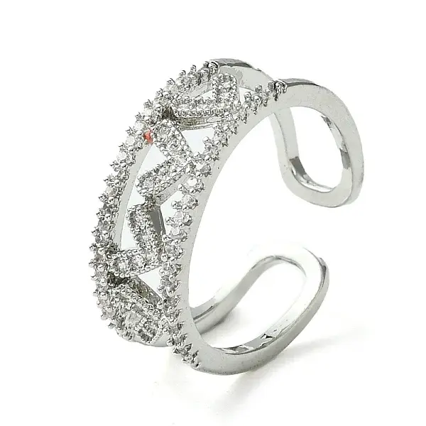 Brass Micro Pave Cubic Zirconia Ring