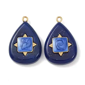 304 Stainless Steel Resin Pendants