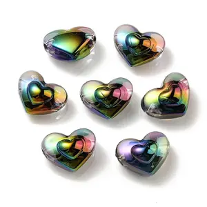 UV Plating Rainbow Iridescent Transparent Acrylic Beads