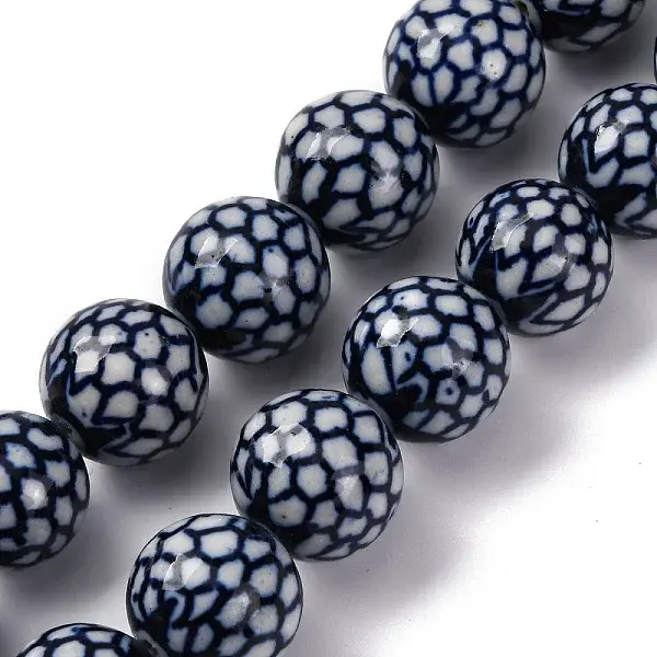 Handmade Blue and White Porcelain Beads Strands