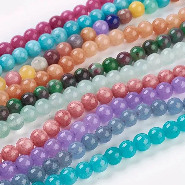 Natural White Jade Beads Strands