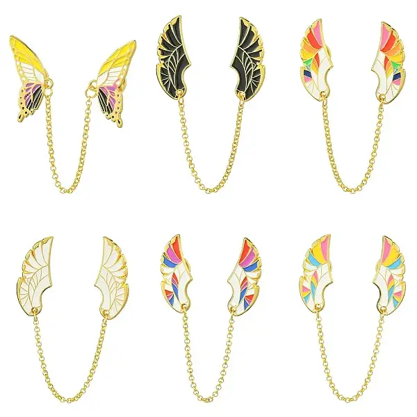 6Pcs 6 Styles Wings Enamel Pins