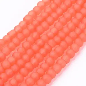 Baking Paint Transparent Glass Bead Strands